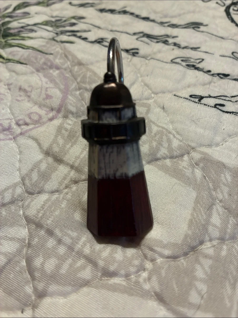 Decorative Red Lighthouse Shower Curtain Hooks - Set of 12